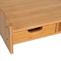 HOMCOM Suporte para Monitor de Bambu Organizador de Escritório para Monitor Portátil 48x25,5x11,5 cm Madeira(m-7)
