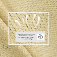 Outsunny Vela de Sombra Triangular 3x3x3 m Toldo Vela de HDPE com Proteção UV Aneis em Forma de D e Cordas para Jardim Pátio Piscina Areia(m-4)