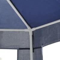 Outsunny Tenda Hexagonal Tenda de Jardim com Rede Mosquiteira Portas com Zíper e Orifícios de Drenagem 197x250 cm Azul(m-8)