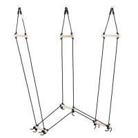 Outsunny drewniana drabina wspinaczkowa, 1,65 m dla dzieci, most linowy, 3-14 lat, do 100 kg indooor naturalny 88x40x165 cm(m-1)