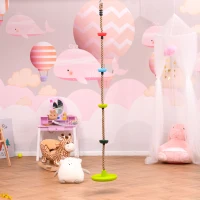 HOMCOM Schaukel Kletterseil für Kinder Kletterschaukel Baumklettern mit Plattform hängender Baum Scheibe für 3-12 Jahre 200 x 29 cm(m-2)