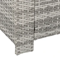 Outsunny 6 Pieces PE Rattan Garden Furniture Set with Three-seat, Armchairs and Footstools, Aluminium Patio Wicker Dining Sets w/ Glass Top Dining Table, Soft Cushion, Light Grey(m-9)