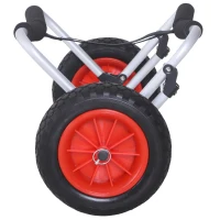 HOMCOM Reboque de trasporte dobrável com rodas para Caiaque canoa Carga 70kg 62x35x30 cm(m-9)