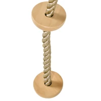 Outsunny 2 m Kinder Kletterseil Kletterschaukel Schaukel Kletterseil für Kinder Baumklettern aus Holz mit Trittflächen für 3-14 Jahre Outdoor(m-8)