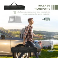 Outsunny Tenda Dobrável com 2 Paredes Laterais Altura Ajustável Proteção UV50+ e Bolsa de Transporte 240x240x250 cm Branco(m-8)