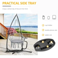 Outsunny Hammock Chair Stand Only Construction Heavy Duty Metal C-Stand for Hanging Hammock Chair Porch Swing Indoor or Outdoor Use(m-5)