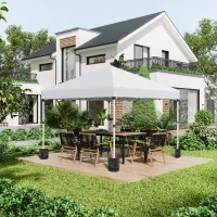 Outsunny Luifel Tuinpaviljoen 2.97m x 2.97m Tuinpaviljoen met Zijwanden Staal(m-10)