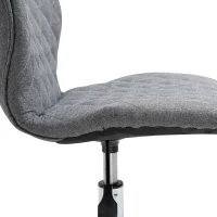 Vinsetto Silla de Oficina Silla de Escritorio Ergonómica Altura Ajustable con 5 Ruedas Nylon Giratorias de 360° Asiento Acolchado Diseño Elegante de Rombos 45,5x65x84-95,5 cm Gris(m-7)