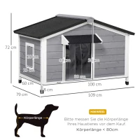 PawHut hondenhok, dennenhout, hondenhok met asfaltdak, voor buiten, weerbestendig(m-3)