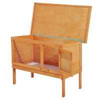 PawHut Rabbit Hutch Outdoor Guinea Pig Hutch Bunny Cage Shelter Outdoor, 90 x 45 x 65cm(m-11)