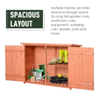 Outsunny Wooden Garden Storage Shed Tool Cabinet Double Door 128x50x90cm(m-4)