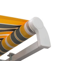 Outsunny copertina rulanta, derulare manuala, 3,5m, gri/galben(m-8)