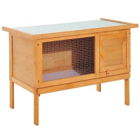 PawHut Rabbit Hutch Outdoor Guinea Pig Hutch Bunny Cage Shelter Outdoor, 90 x 45 x 65cm(m-1)