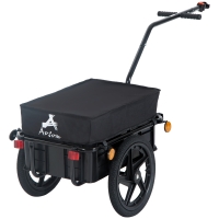 HOMCOM Cargo Trailer Bike Stroller Garden Trolley W/Carrier Utility Luggage & Wheels Black