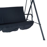 Outsunny Hammock Swing Chair, 3-Seater, Adjustable-Black(m-10)