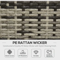 Outsunny 5 Pieces Rattan Sofa Set Wicker Sectional Furniture Cushion Grey Garden(m-4)