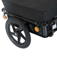 HOMCOM Cargo Trailer Bike Stroller Garden Trolley W/Carrier Utility Luggage & Wheels Black(m-10)