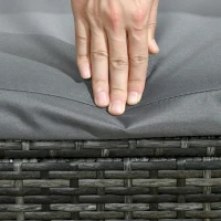 Outsunny Rattan Sun Lounger Adjustable Garden Furniture Recliner Bed Chair Reclining Patio Wicker, Grey(m-9)