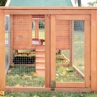 PawHut Wooden Animal Cage W/ Ramp-Golden Red(m-10)