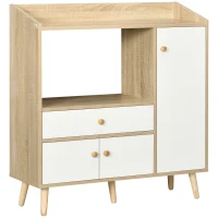 Homcom Dulap Bucatarie – Pentru Microunde cu Sertar & Rafturi Reglabile(m-1)