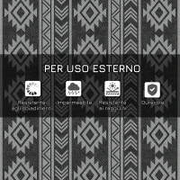 Outsunny Tappeto Moderno per Esterni Nero e Grigio in PP con Design Reversibile e Pieghevole, 182x274 cm(m-5)