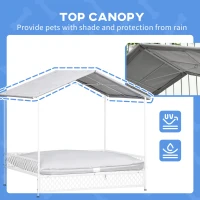 PawHut Dog Bed with Water-Resistant Sun Canopy, Elevated Dog Bed with Soft Cushion, for Indoors, Outdoors, Small, Medium Dogs(m-5)