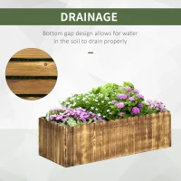 Outsunny 109L Raised Garden Bed, Wooden Rectangle Planter Box, Outdoor Herb Vegetable Flower Pot (100L x 40W x 30H cm)(m-5)