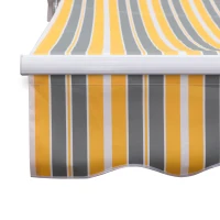 Outsunny copertina rulanta, derulare manuala, 3,5m, gri/galben(m-9)