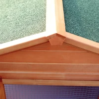 PawHut Wooden Animal Cage W/ Ramp-Golden Red(m-8)