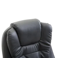 HOMCOM Silla Giratorio de Oficina y Escritorio Ergonómica Mecanismo de Inclinacón Respaldo Alto con Reposapiés PU Negro(m-9)