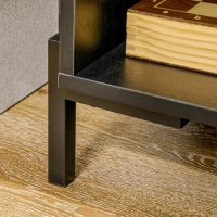 HOMCOM Dulap de depozitare modern cu uşa dubla şi 5 compartimente de depozitare deschise pentru sufragerie, sufragerie, dormitor, negru(m-9)