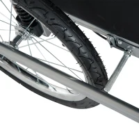 HOMCOM Bike Trailer 2-Seater for Bicycle Baby Child Carrier in Steel Frame (Black and White)(m-10)