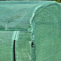 Outsunny Outdoor PE Greenhouse Steel Frame Plant Cover with Zipper 100L x 50W x 150HCM - Green(m-8)