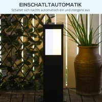 Outsunny Solar-Gartenlampe, Wegleuchte, Gartenleuchte  6-10 Std. Leuchtdauer, wetterbeständig, IP 44, 16 LED´s, Schwarz(m-5)
