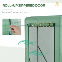 Outsunny Outdoor PE Greenhouse Steel Frame Plant Cover with Zipper 100L x 50W x 150HCM - Green(m-6)