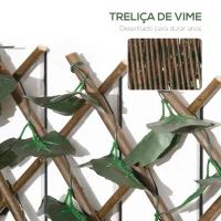 Outsunny Vedação com Treliça Expansível de 2 Peças com Folhas Artificiais Parede de Folhas com Vime Decorativa Vedação de Privacidade 295x70 cm Verde(m-5)