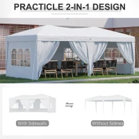 Outsunny pavilion pentru gradina, 3x6m, alb(m-4)