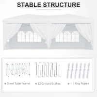 Outsunny pavilion pentru gradina, 3x6m, alb(m-7)