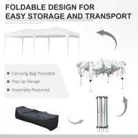 Outsunny pavilion pentru gradina, 3x6m, alb(m-5)