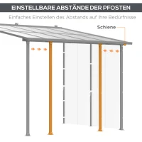 Outsunny Pergola, größenverstellbar, wetterbeständig, 300 cm x 300 cm x 273 cm, Weiß + Transparent(m-5)