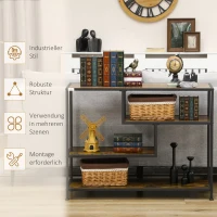 HOMCOM Stolik konsolowy, stolik do przedpokoju z 4 poziomami, stolik pomocniczy, regał na przedpokój(m-6)