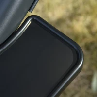 Outsunny Balancelle de Jardin 2 Places indépendantes 2 tablettes Supports Coussins Assise Dossier Grand Confort 1,7L x 1,36l x 1,7H m Acier Noir Polyester Gris(m-7)