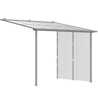 Outsunny Pergola, größenverstellbar, wetterbeständig, 300 cm x 300 cm x 273 cm, Weiß + Transparent(m-1)