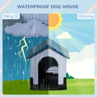 PawHut Outside Dog Kennel House, for Miniature Dogs, 64.5 x 57 x 66cm(m-6)