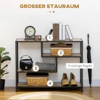 HOMCOM Stolik konsolowy, stolik do przedpokoju z 4 poziomami, stolik pomocniczy, regał na przedpokój(m-4)