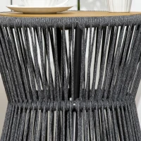 Outsunny stół ogrodowy w stylu boho, odporny na warunki atmosferyczne, rattan PE, 39 cm x 39 cm x 49 cm, czarny+naturalny(m-7)