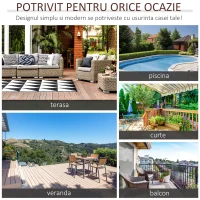 Outsunny Masuta din Ratan Sintetic pentru Exterior si Gradina Gri(m-7)