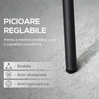 Masa mare rotunda Outsunny, de 91 cm. Masa de exterior din metal cu blat din plasa, pentru gradina, balcon, langa piscina, neagra(m-5)