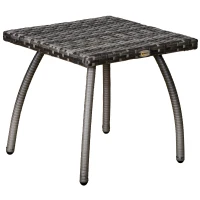 Outsunny Masuta din Ratan Sintetic pentru Exterior si Gradina Gri(m-1)