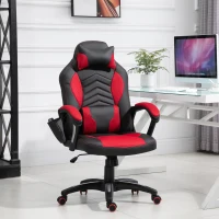 HOMCOM Luxe fauteuil/chaise de bureau gamer fonction massage + chauffage intégrée dossier inclinable rouge(m-2)